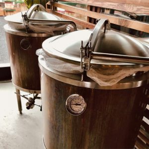 fresh kombucha being brewed in Port McNeill at Devils' Bath Brewing